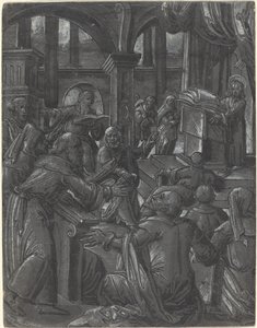 Kristus diskuterte med legene av German 16th Century