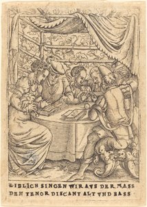 Vi synger kjærlig tenoren diskant alt og bass fra massasjen av German 16th Century