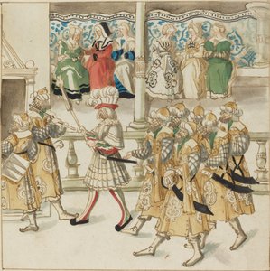 Paraderende riddere i orientalsk kostyme av German 16th Century