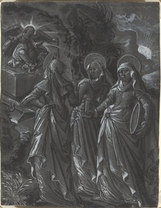 De tre kvinnene ved graven [recto] av German 16th Century