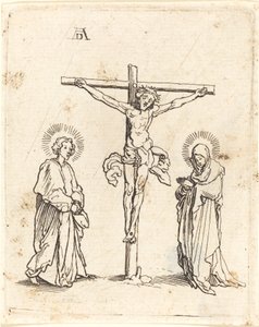 Korsfestelsen med jomfruen og den hellige Johannes av German 16th Century after Albrecht Dürer
