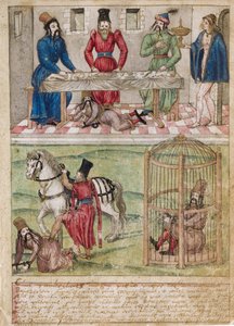 Bayezid I fengslet av Timur, før 1561