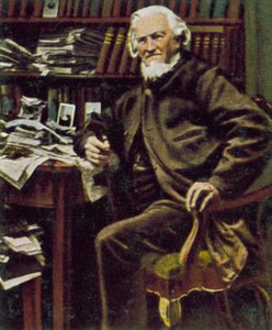 Hoffmann von Fallersleben , tysk poet (farget bilde)