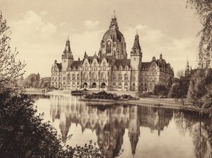 Det nye rådhuset i Hannover (s/h-bilde)