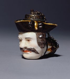 En Meissen portrettrørskål modellert som hodet til Schmiedel, ca. 1750 (porselen) av German School