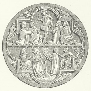 En skildring av Courtly Love i Provence-regionen i Frankrike (gravering) av German School