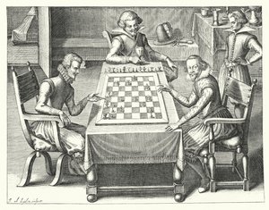 Et parti sjakk (gravering) av German School