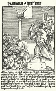 En side fra Luthers anti-pamflett, Passional Christi und Antichrist av German School