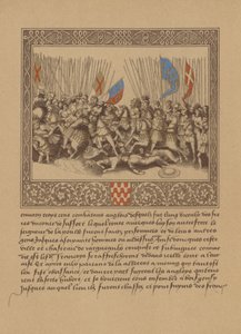 En side fra et fransk manuskript fra 1500-tallet som viser en scene fra Froissarts Chronicles av German School