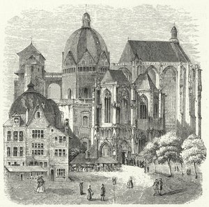 Aachen katedral (gravering) av German School