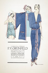 Annonse for "F.V. Grunfeld", fra Styl, pub.1922 (pochoir-trykk) av German School