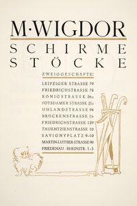 Annonse for M. Wigdor, Umbrella Stores, fra Styl, pub.1922 (pochoir-trykk) av German School