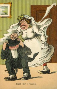 Etter bryllupet (farge litho) av German School