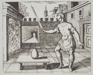 Alchemical Allegory: The Philosophers Egg, fra Srutinium Chymicum av Michael Majer (1687) illustrert i en magisk historie publisert sent på 1800-tallet av German School