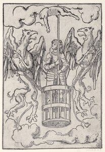 Alexander den store båret opp i luften av to griffiner, ca. 1525 av German School