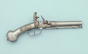 En flintlåspistol i helt stål, Jan Cloeter a Grevenbroich, ca. 1660 av German School