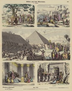 Det gamle Egypt (farget gravering) av German School