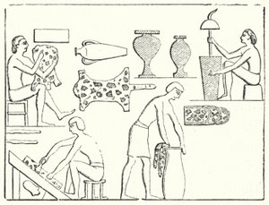 Gamle egyptiske garvere (gravering) av German School