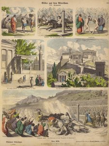 Antikkens Hellas (farget gravering) av German School
