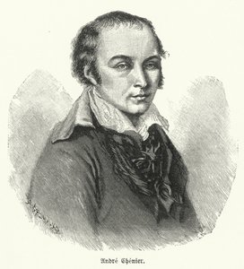 Andre Chenier , fransk poet (litho) av German School