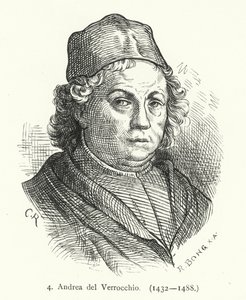 Andrea del Verrocchio , italiensk renessansemaler, skulptør og gullsmed (gravering) av German School