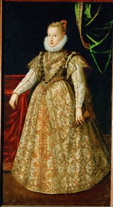 Anna Katharina Gonzaga, andre kone til erkehertug Ferdinand II av Tyrol, i brudekjolen sin (olje på lerret) av German School