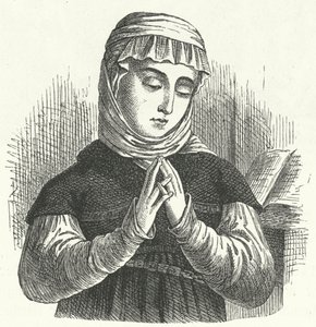Anna Reinhard, kone til Huldrych Zwingli, ledende skikkelse i reformasjonen i Sveits (gravering) av German School