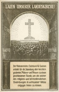 Appell for å forsvare kirkene i Sachsen, Tyskland (litho) av German School