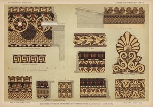 Arkitektonisk ornamentikk i terrakotta (farge litho) av German School