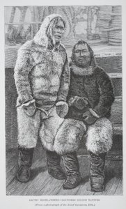 Arctic Highlanders - Saunders Island Natives, pub. London 1886 (gravering) av German School