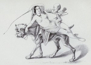 Ariadne på Bor (litho) av German School