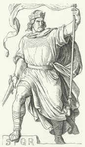Arnulf av Kärnten , omstridt konge av Italia og den hellige romerske keiseren (gravering) av German School