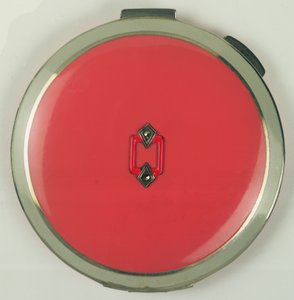 Art Deco Powder Compact, laget av Rowenta, 1950-tallet (korall) av German School