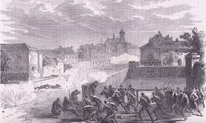 Attack on Le Bourget, Cassells History of the War between France and Germany utgitt av Cassell and Company Limited, ca. 1890 (litho) av German School