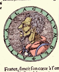 Attila - i "Cosmographia" av Sebastian Munster av German School