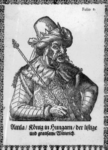 Attila the Hun (gravering) av German School