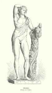 Bacchus, romersk vingud (gravering) av German School