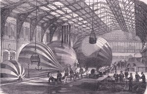 Ballongfabrikk, Cassells historie om krigen mellom Frankrike og Tyskland utgitt av Cassell and Company Limited, ca. 1890 (litho) av German School