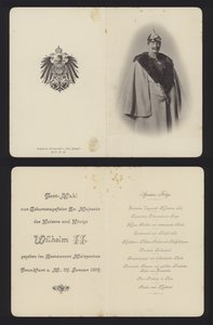 Bankett til ære for bursdagen til Kaiser Wilhelm II av Tyskland, Frankfurt, 27. januar 1897 (litho) av German School