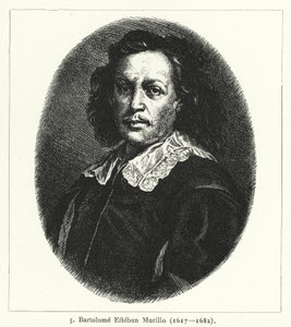 Bartolome Esteban Murillo , spansk barokkmaler (gravering) av German School