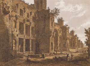 Diokletians bad, Roma (fargelitografi) av German School