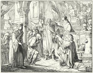 Bernard av Clairvaux forkynte det andre korstoget i Speyer, Tyskland av German School