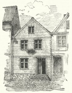 Fødested til den tyske poeten Johann Gottfried Herder, Mohrungen, Preussen (gravering) av German School