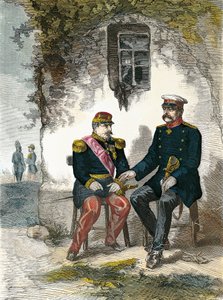 Bismarck samtaler med Napoleon III etter hans fange i slaget ved Sedan 2. september av German School