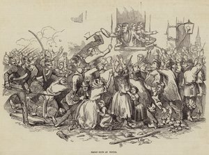 Brødopptøyer ved Stettin, Tyskland 24. april 1847 (gravering) av German School