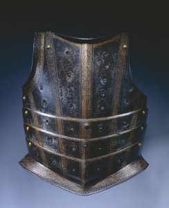 Brystplate fra hussars cuirass, ca. 1580 (etset og forgylt stål) av German School