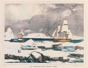 Britisk polfarer Captain Ross-ekspedisjon til Antarktis, utgitt av J. Scholz, Mainz, mellom 1839-42 av German School