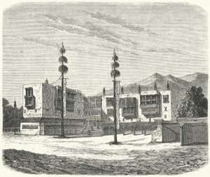 Buddhist monastery in Tibet (engraving) av German School
