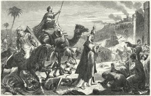 Kalif Umar kommer inn i Jerusalem, 637 (gravering) av German School