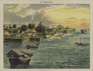 Kamerun, Sentral-Afrika (farge litho) av German School